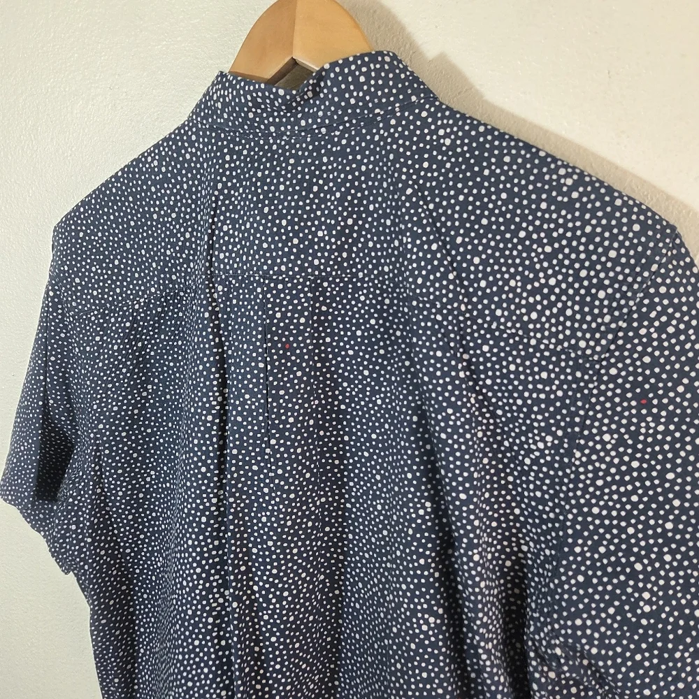 OBEY Navy Blue Polka Dot Short Sleeve Button Up Shirt Mens Large - Picture 5 of 11